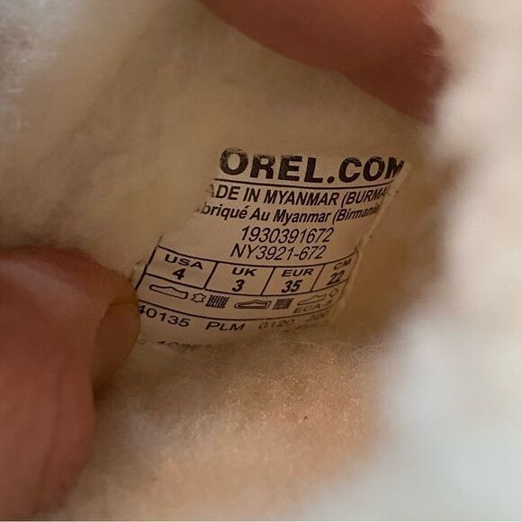 Sorel girls pink LEATHER SUEDE Nakiska Faux Fur slipper slides mule kids - 4 - Picture 3 of 7